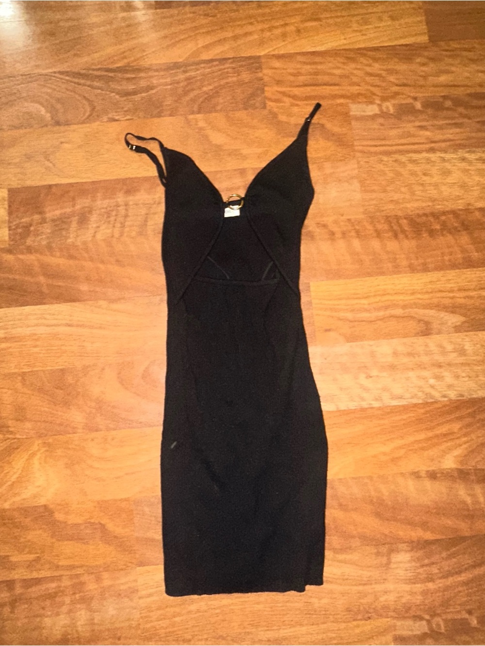 Black Glassons Mini Dress with Ring Cut Out